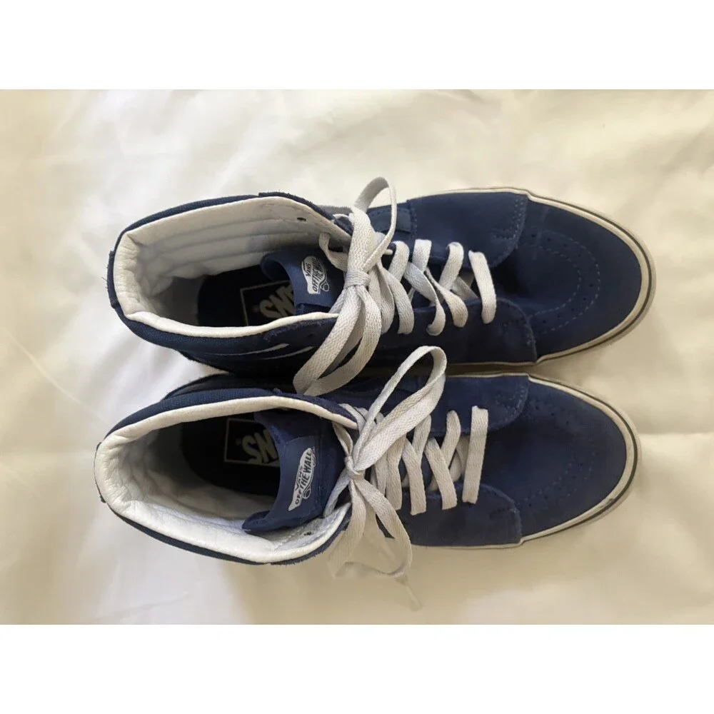 Vans Blue Suede High Top Skate Shoes Great Condition Womens 8.5 Men’s 7